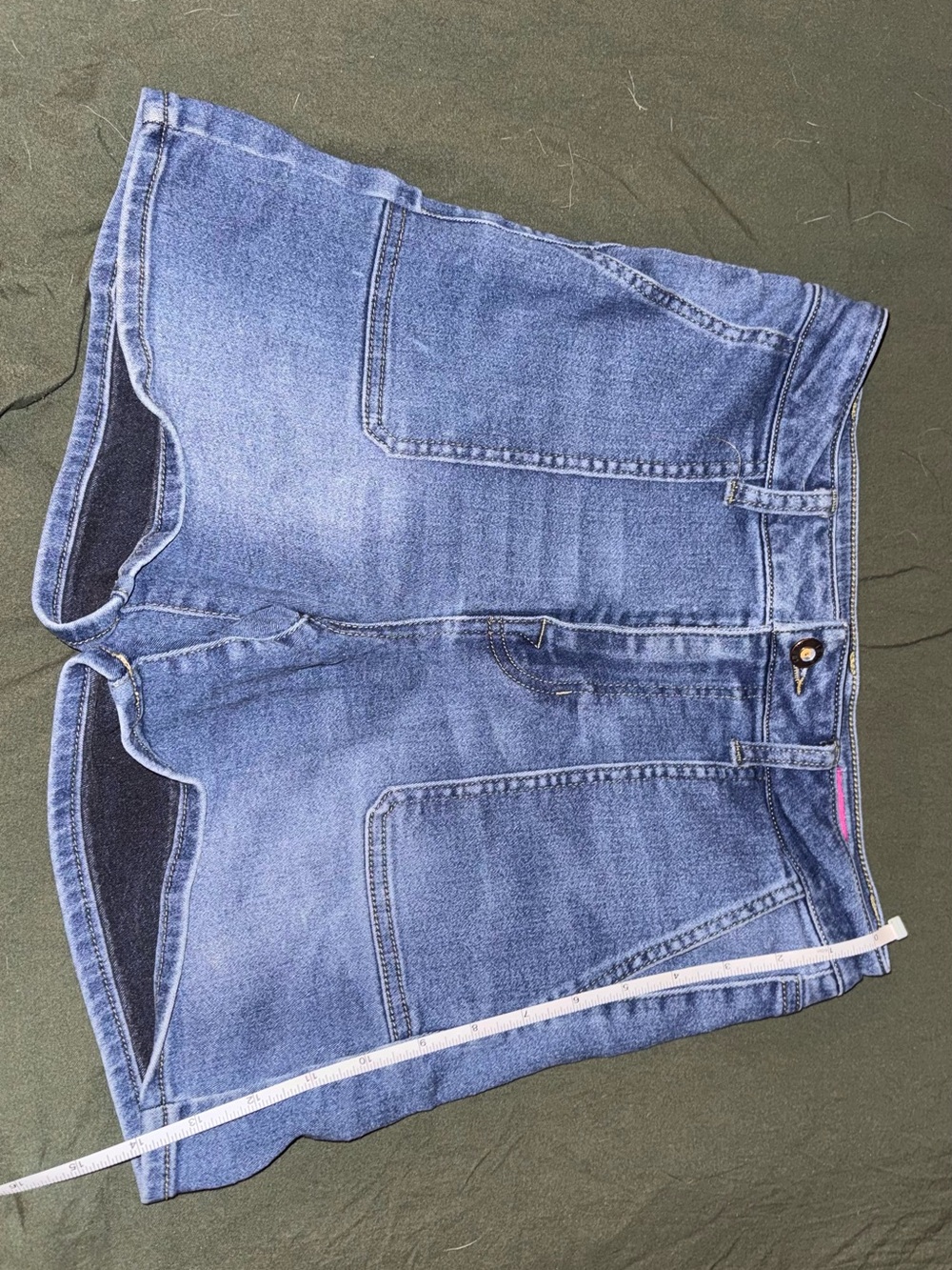 High-Rise Blue Denim Women’s Shorts